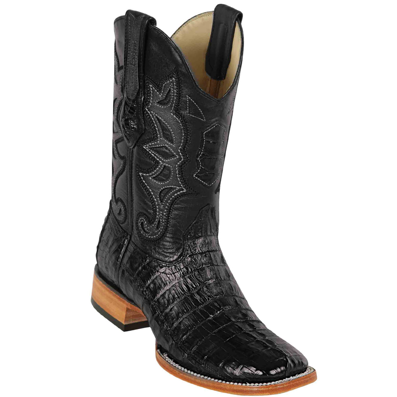 mens black square toe boots