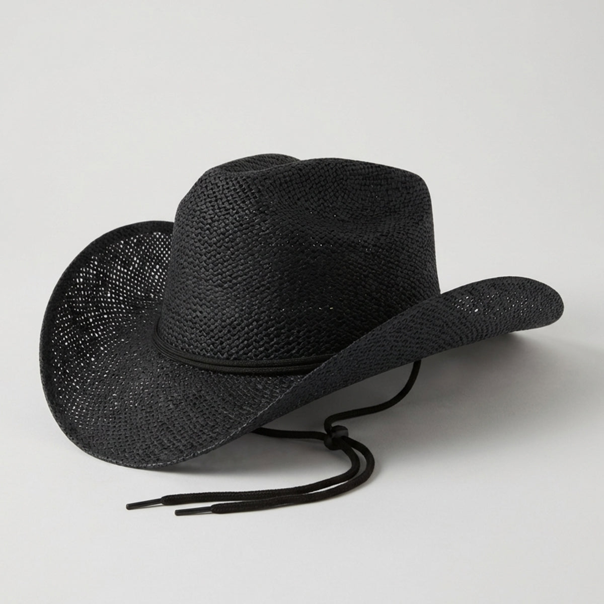 Stone women's country black straw cowgirl hat.