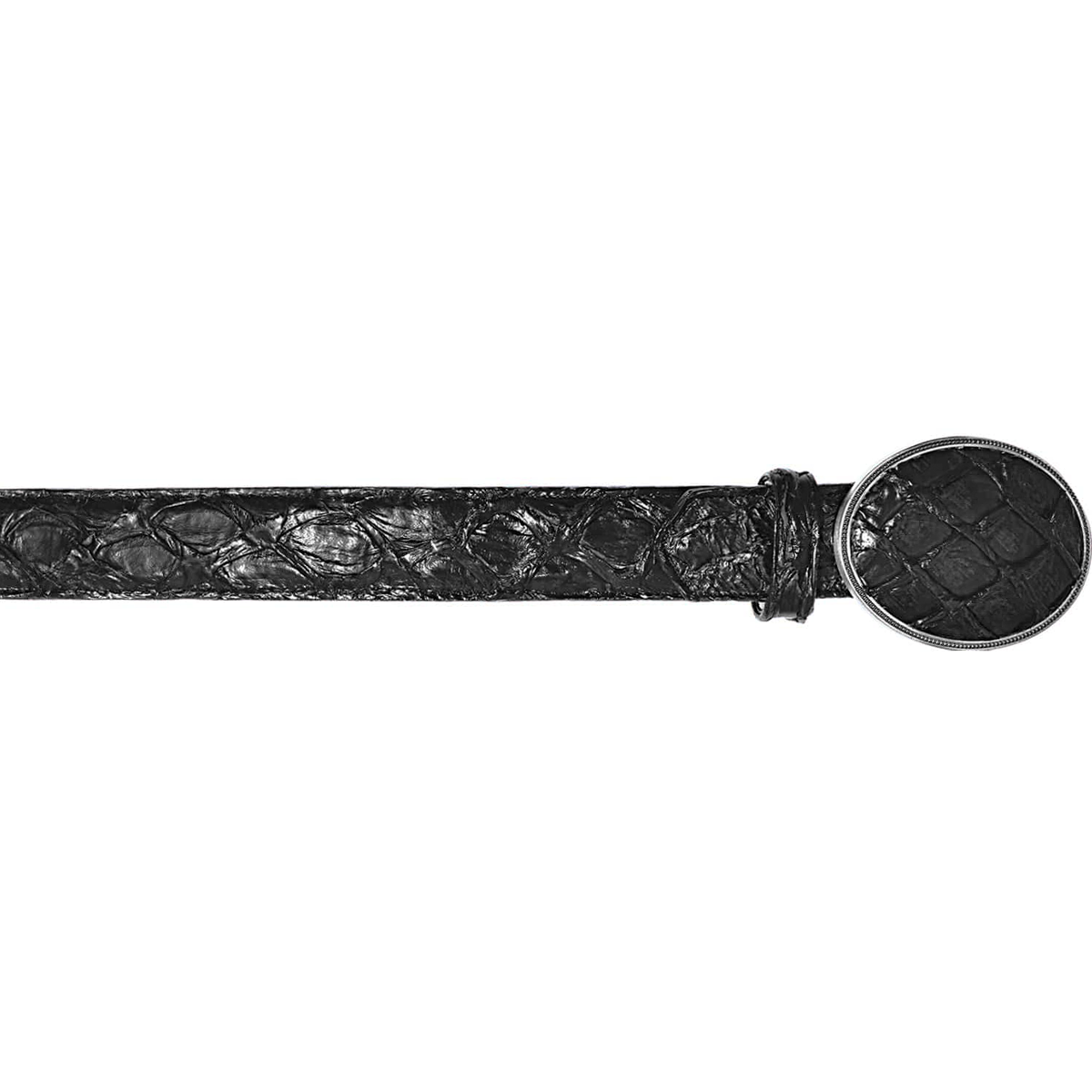 Glossy Black Pirarucu Belt