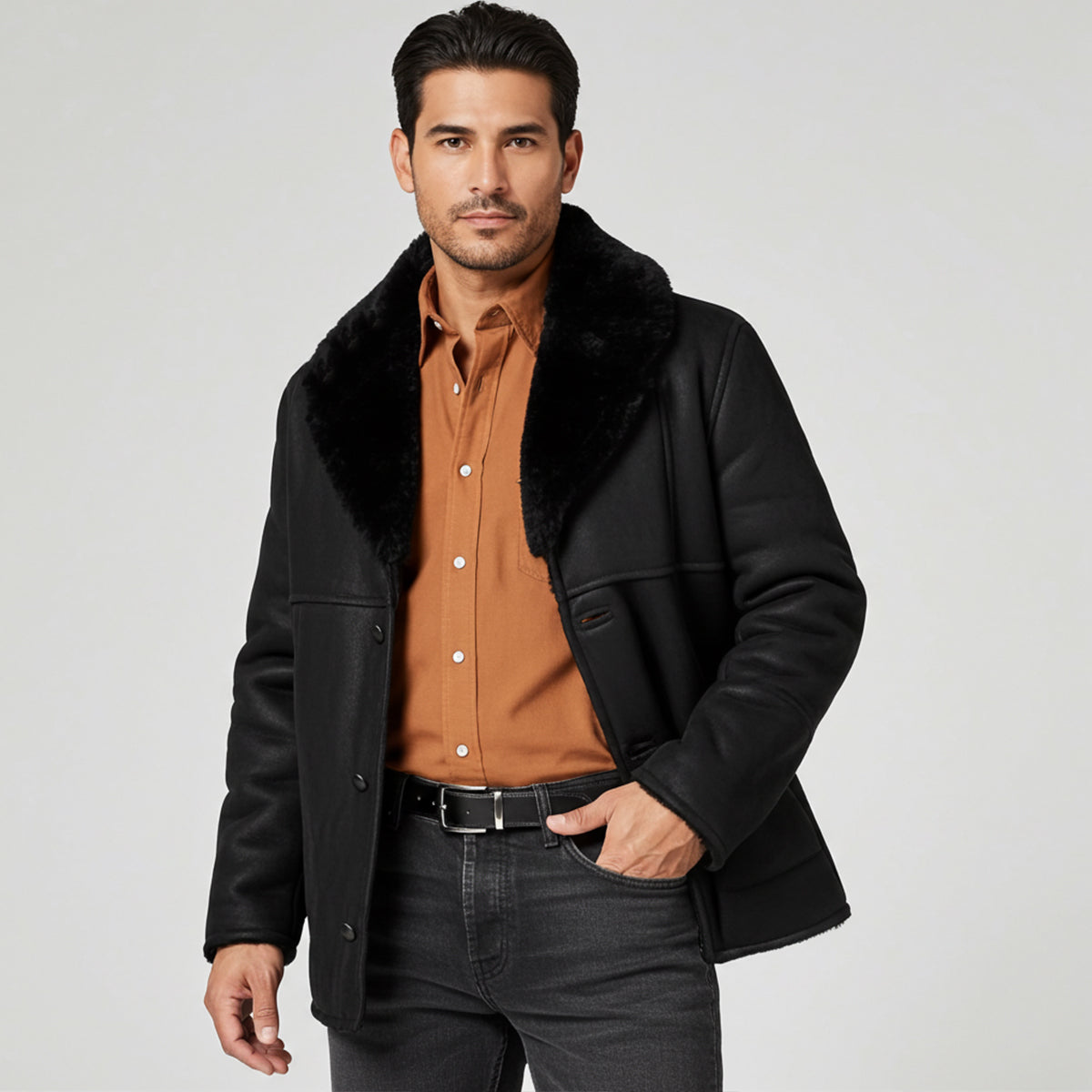 Black Sheepskin Jacket