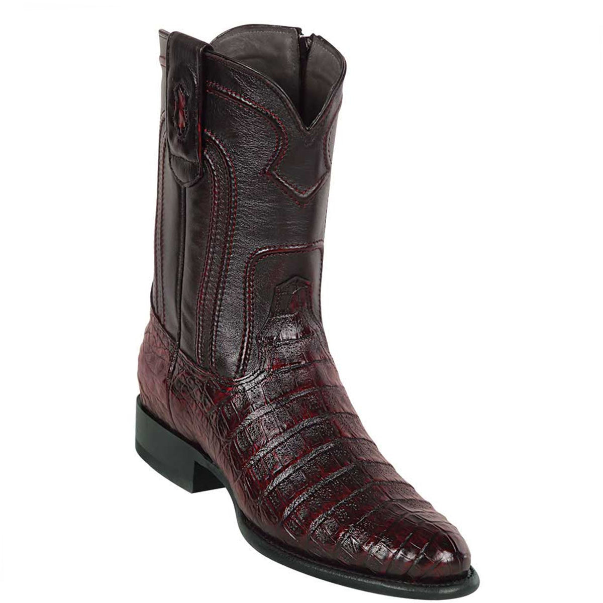 Los Altos Black Cherry Roper Caiman Boot