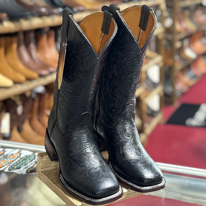 Black Tooled Cowgirl Boots