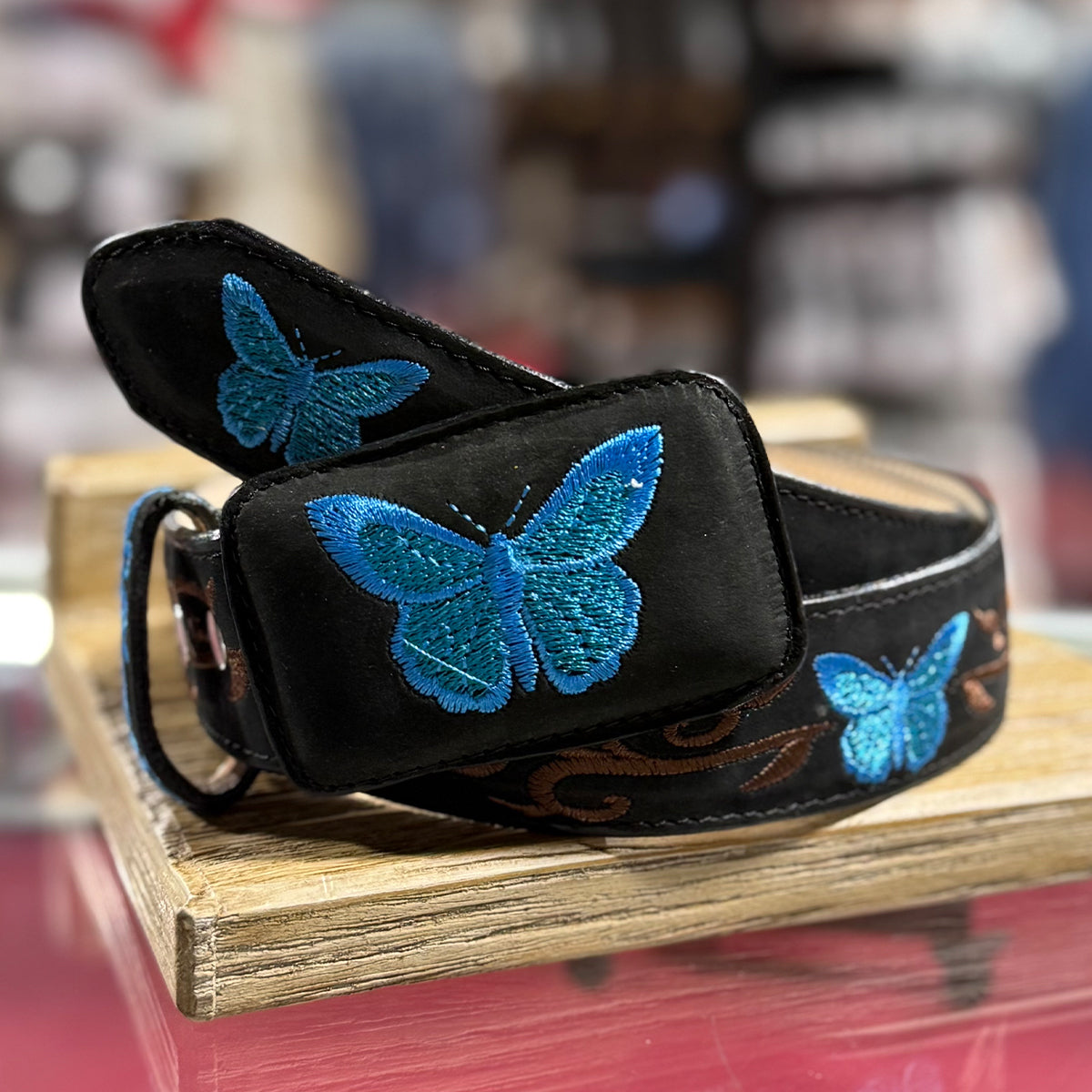 Blue Butterfly Cowgirl Belt