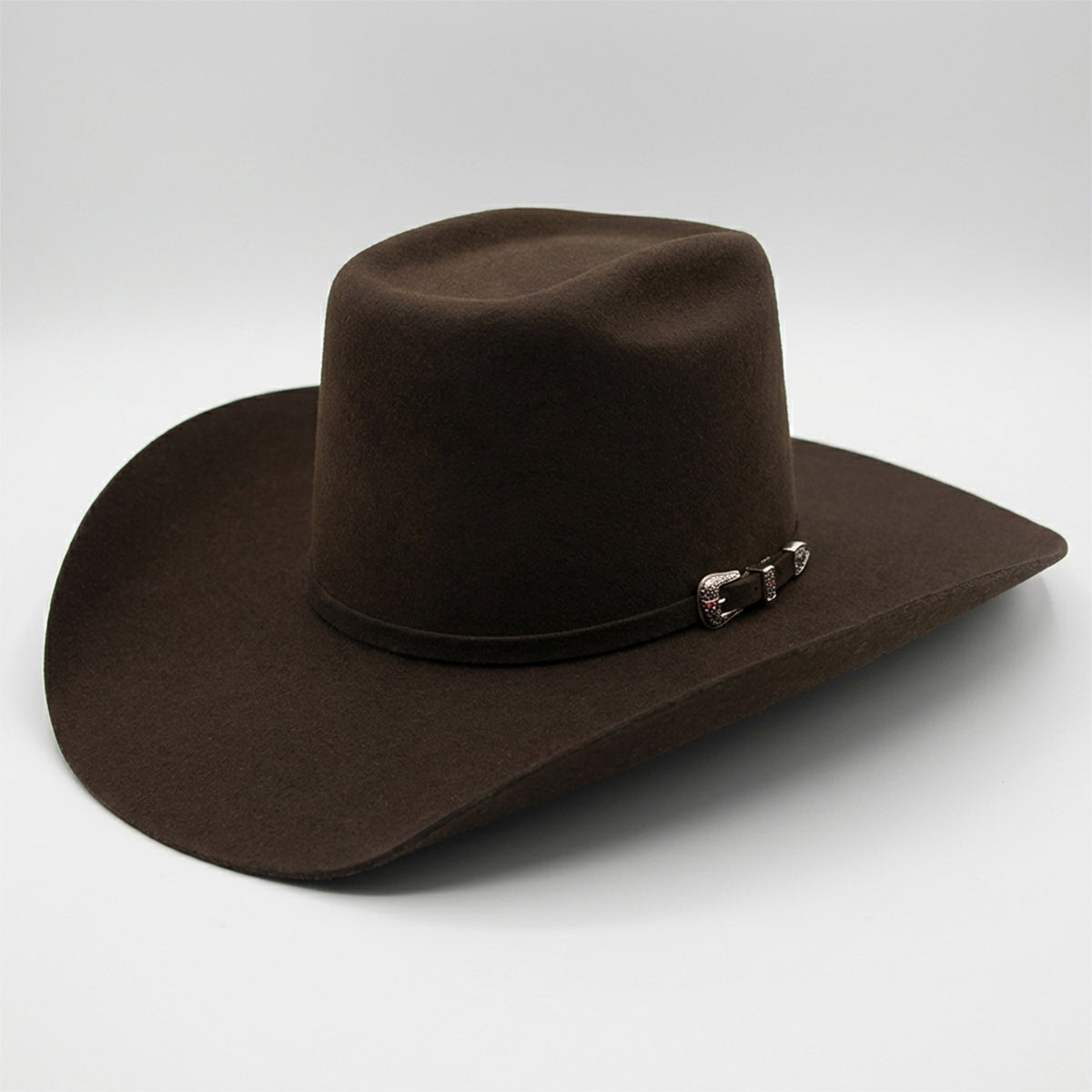 Cuernos Chuecos Brown Brick Crown Felt Cowboy Hat