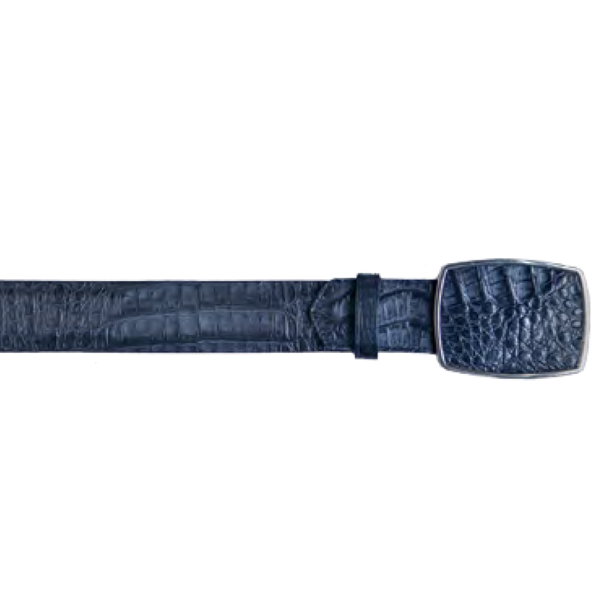 Navy Blue Caiman Hornaback Belt