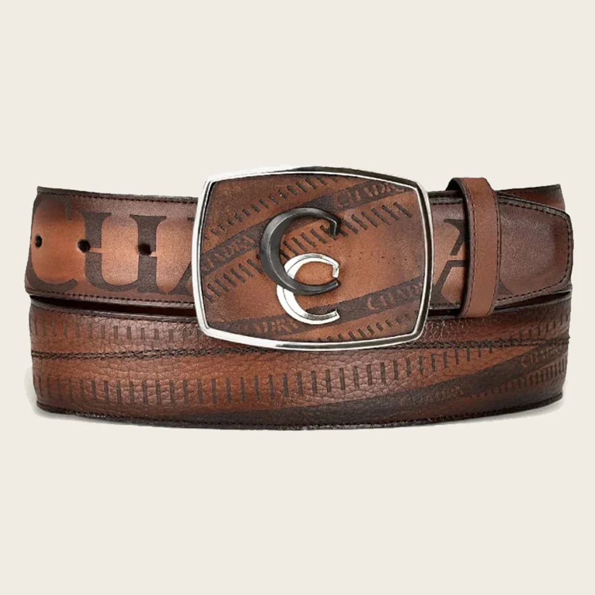 Cuadra men's honey brown leather western belt.