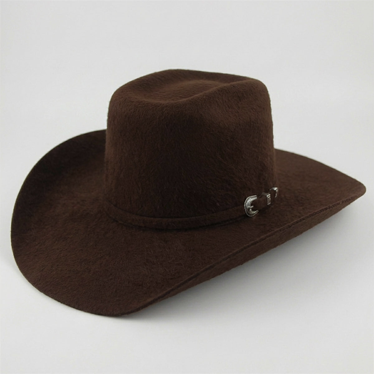 Cuernos Chuecos 10X Brick Crown Brown Grizzly Felt Cowboy Hat