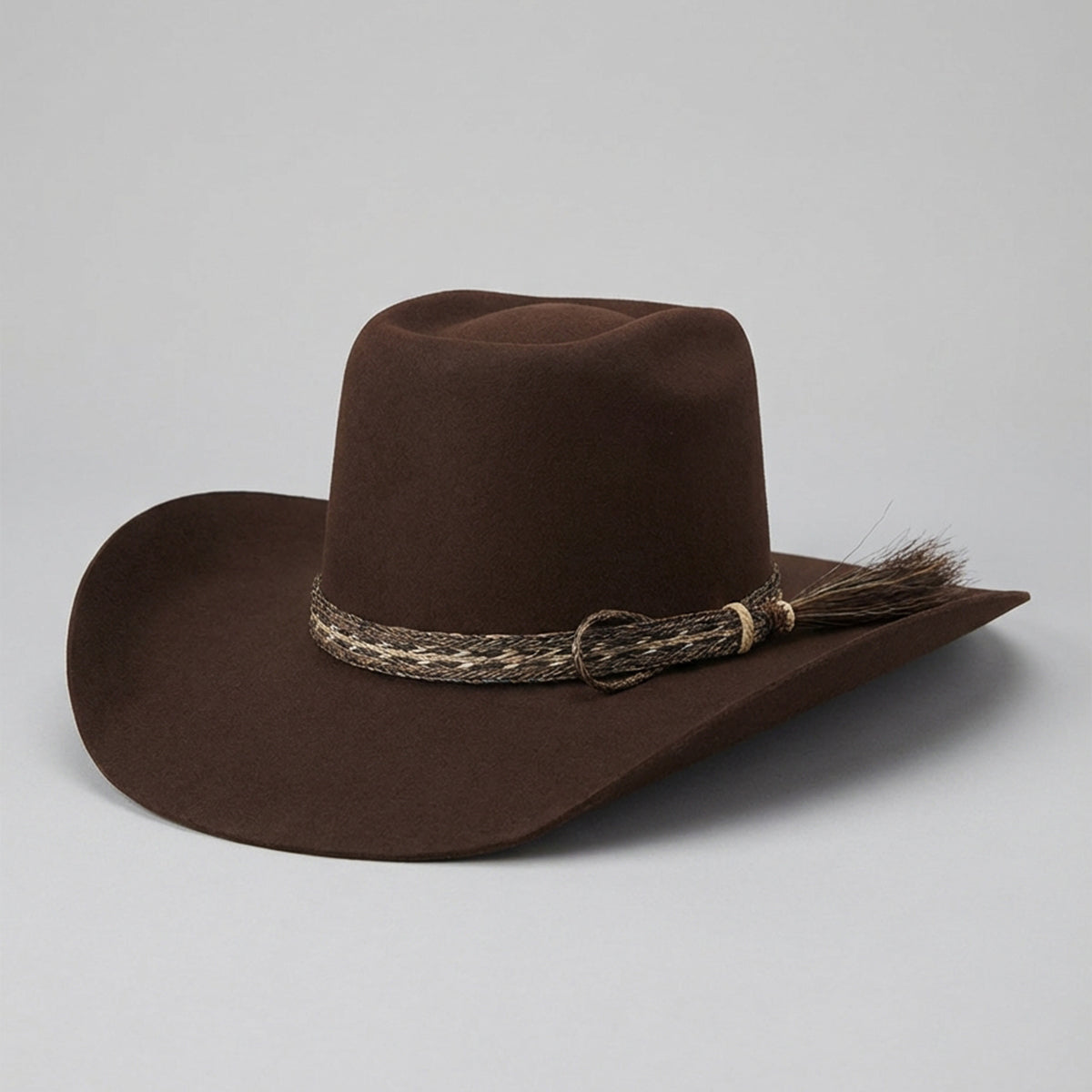 Cuernos Chuecos Brick Crown Cowboy Hat With Horsehair Band display picture 2