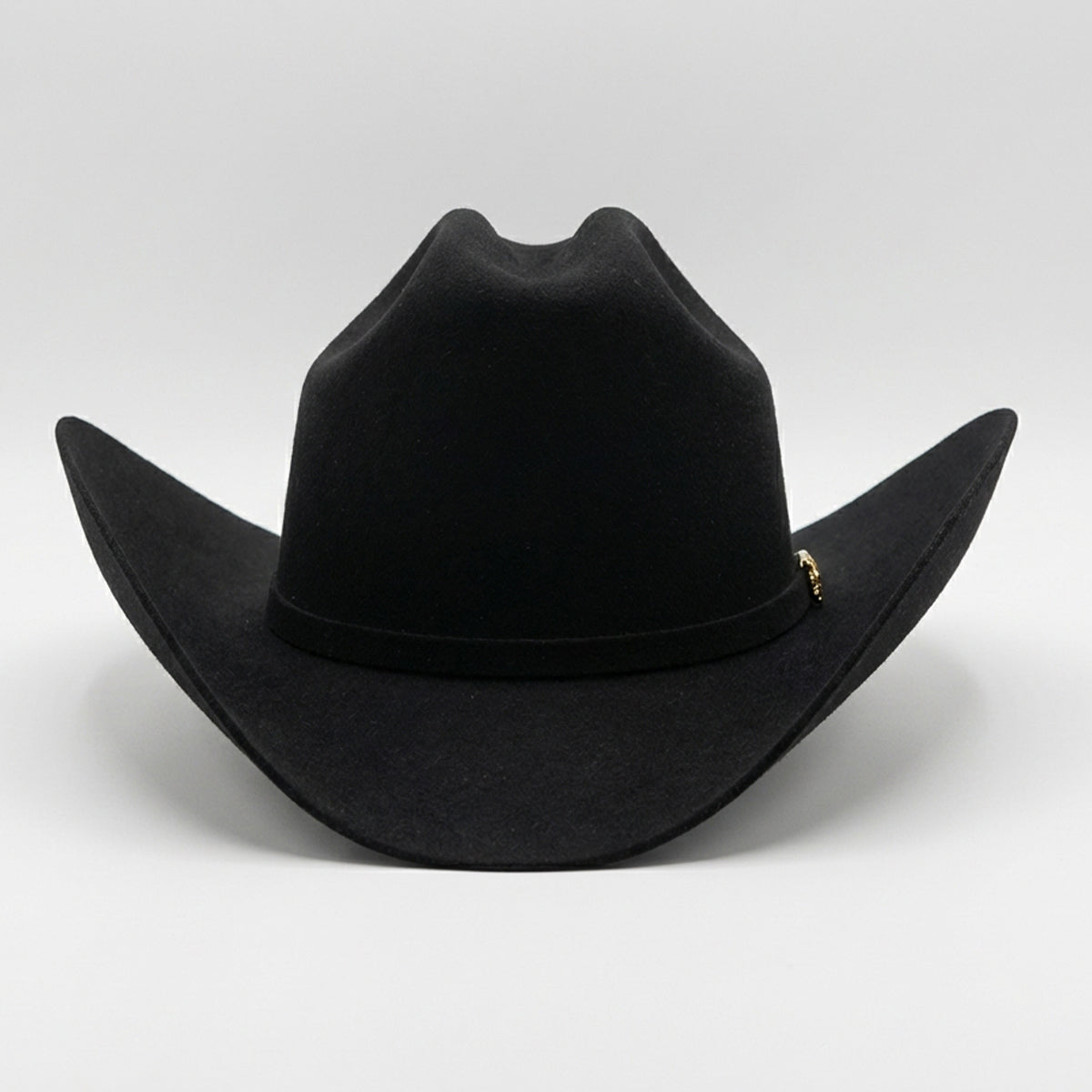 Front view of Cuernos Chuecos 6X Milano Black Felt Cowboy Hat