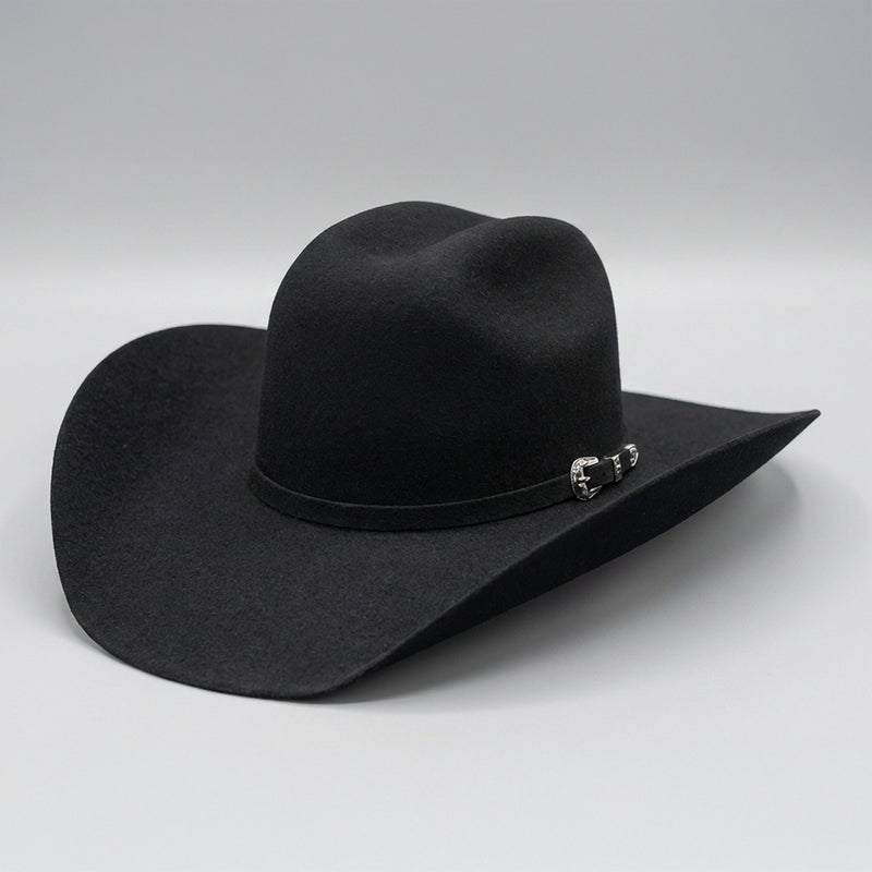 Cuernos Chuecos Black Felt Cowboy Hat
