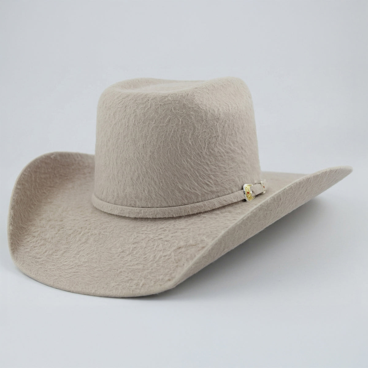 Cuernos Chuecos Grizzly 30X Silverbelly Brick Crown Felt Cowboy Hat