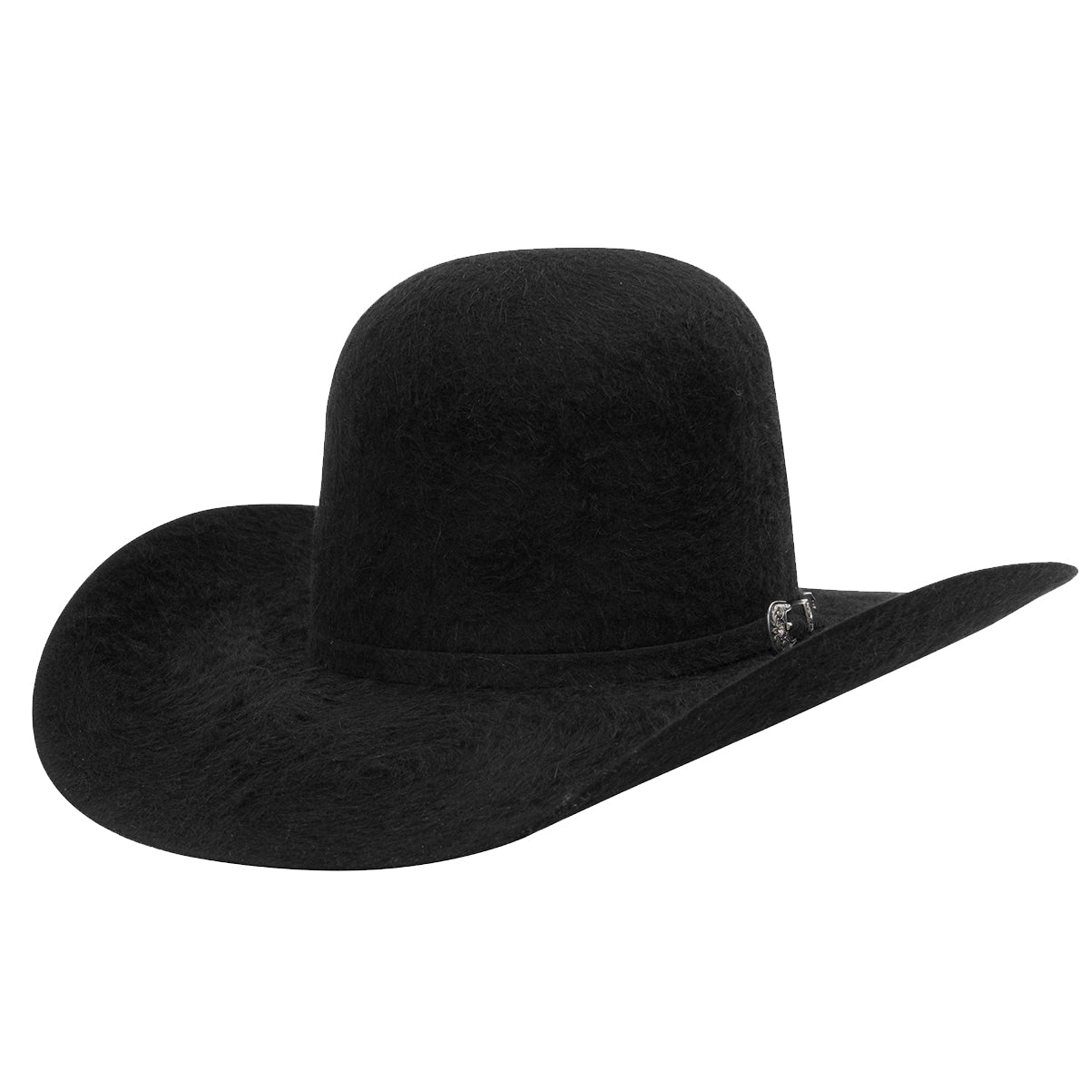 Cuernos Chuecos black open crown 30x grizzly felt cowboy hat.