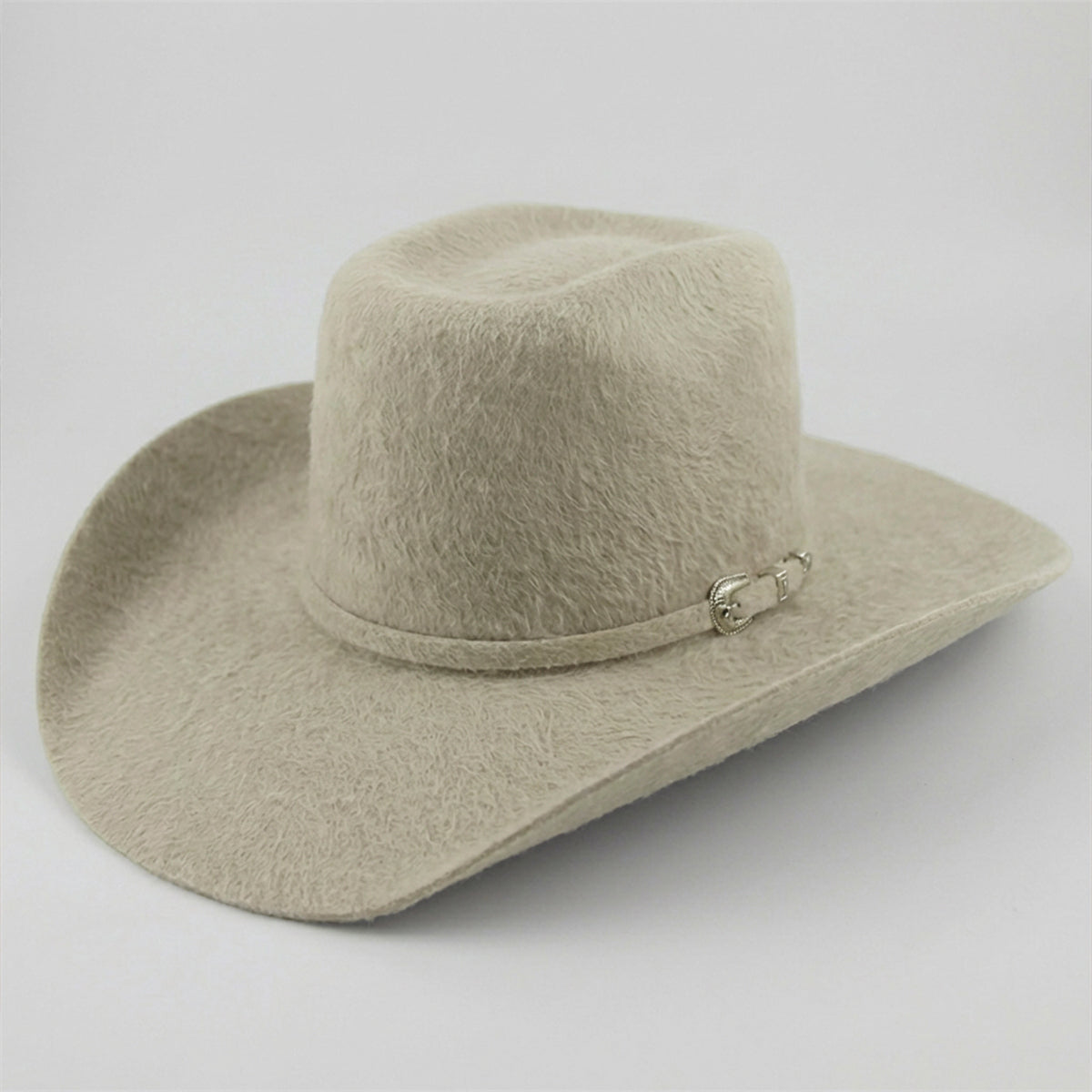 Cuernos Chuecos 10X Brick Crown Grizzly Silverbelly Felt Cowboy Hat