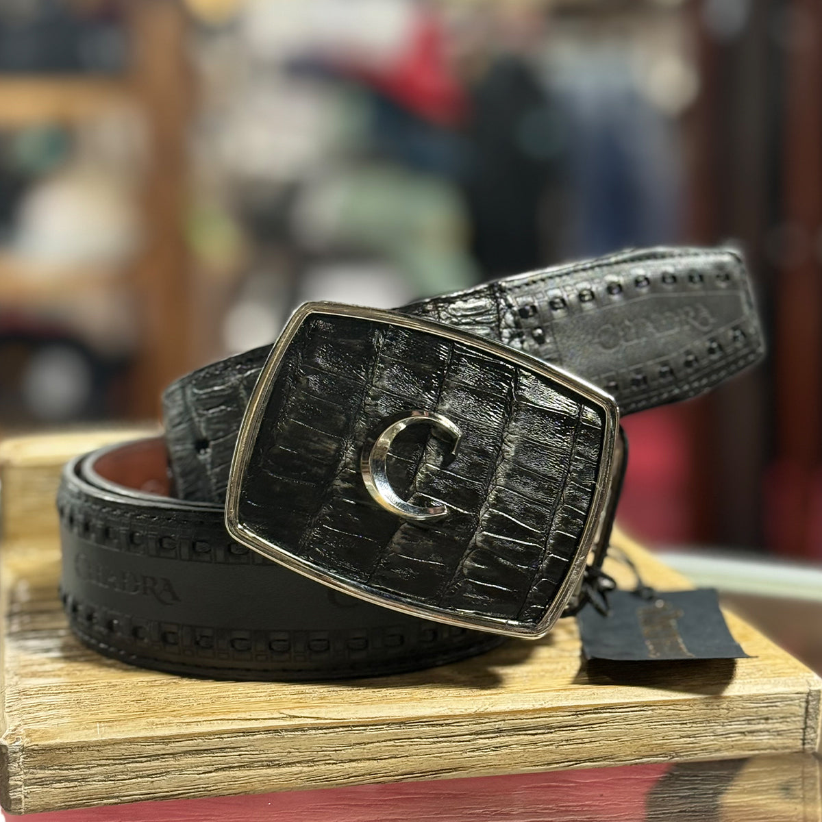 Black Caiman Cuadra Belt