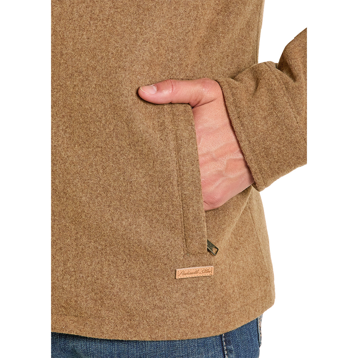 Close up of Rock & Roll Mens Heather Wool Coat