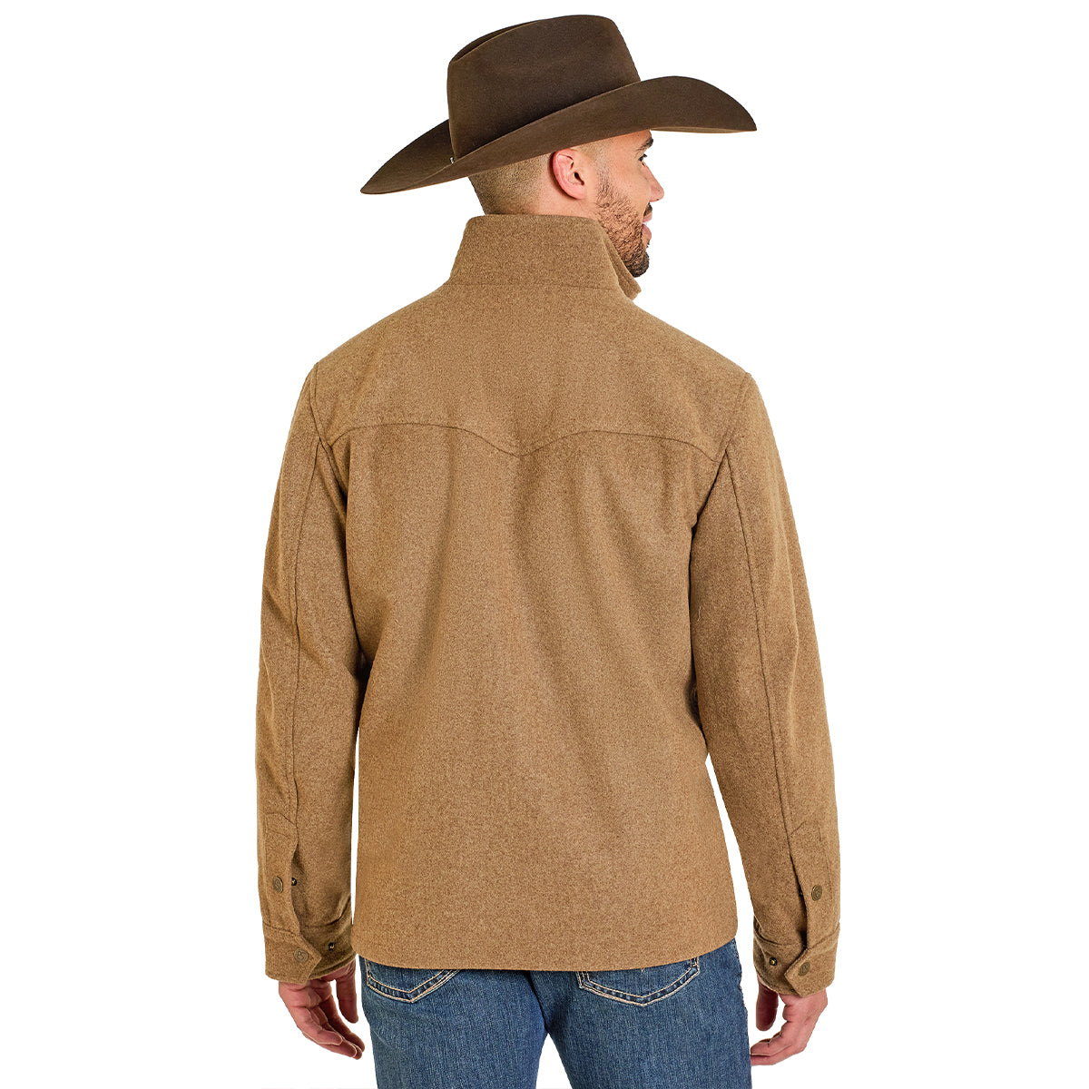Back view Rock & Roll Mens Heather Wool Coat