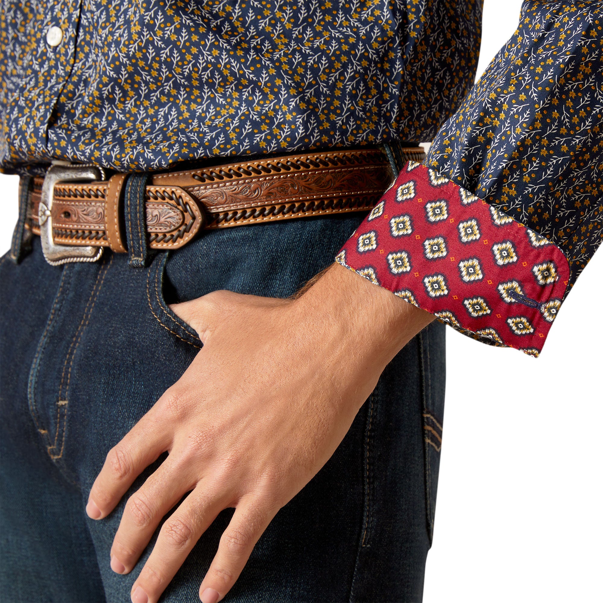 Camisas vaqueras para hombre Ariat Navy