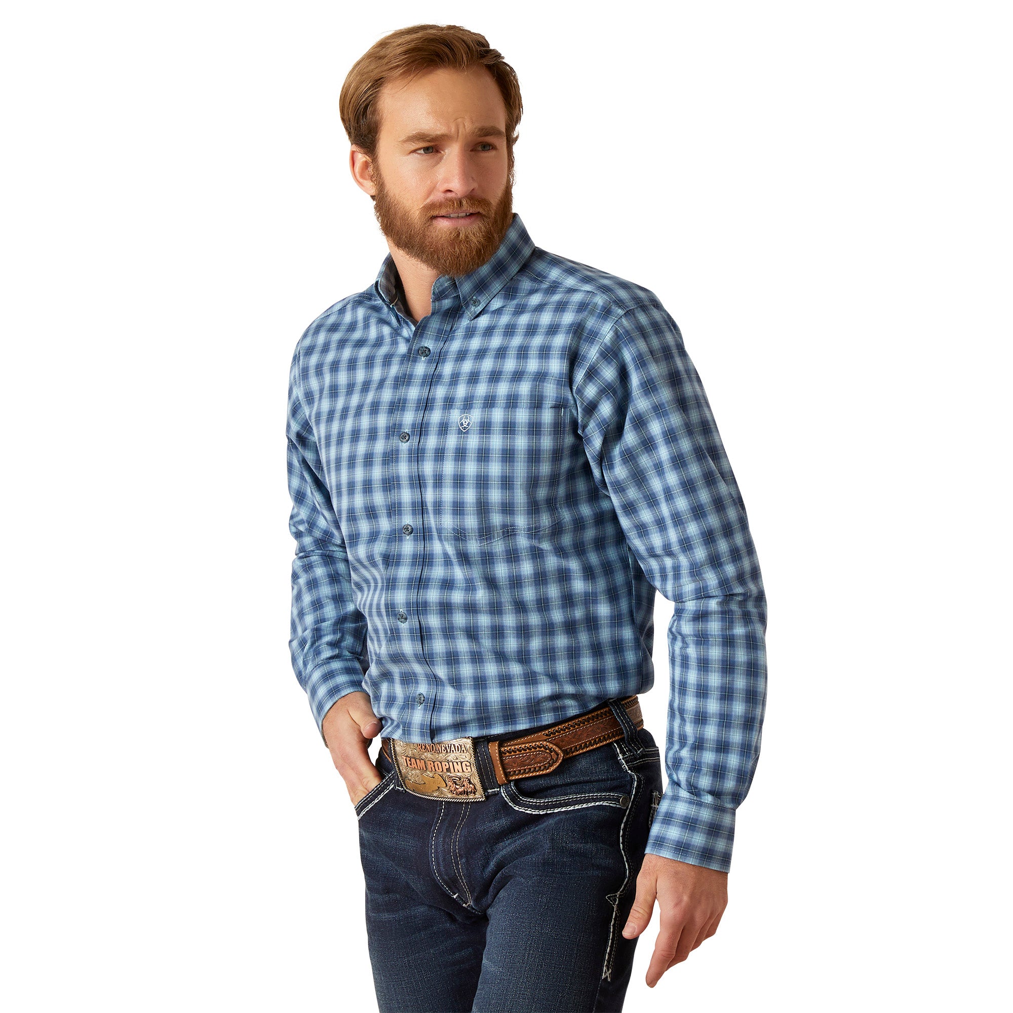 Ariat Sky Blue Western Shirt Pro Series Gradison Fitted