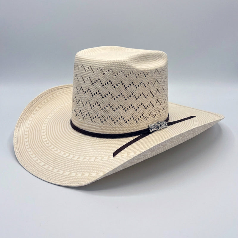 Cuernos Chuecos Full Mountain Peak Brick Crown Straw Cowboy Hat