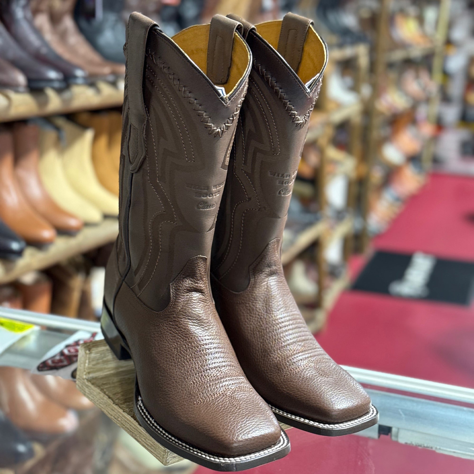 Grisly Brown Cowboy Boot Square Toe