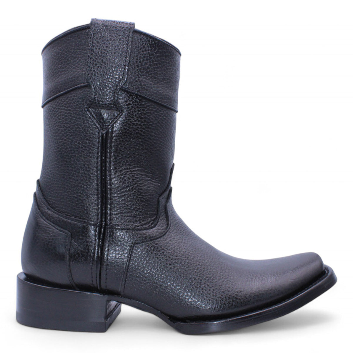 Side view of Hooch Black Semi Square Toe Boot