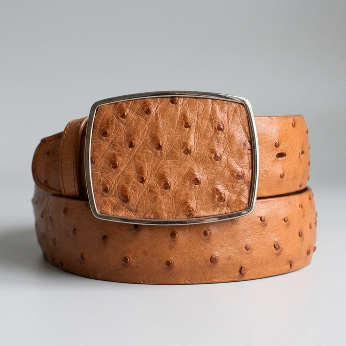 Los Altos Honey Full Quill Ostrich Belt