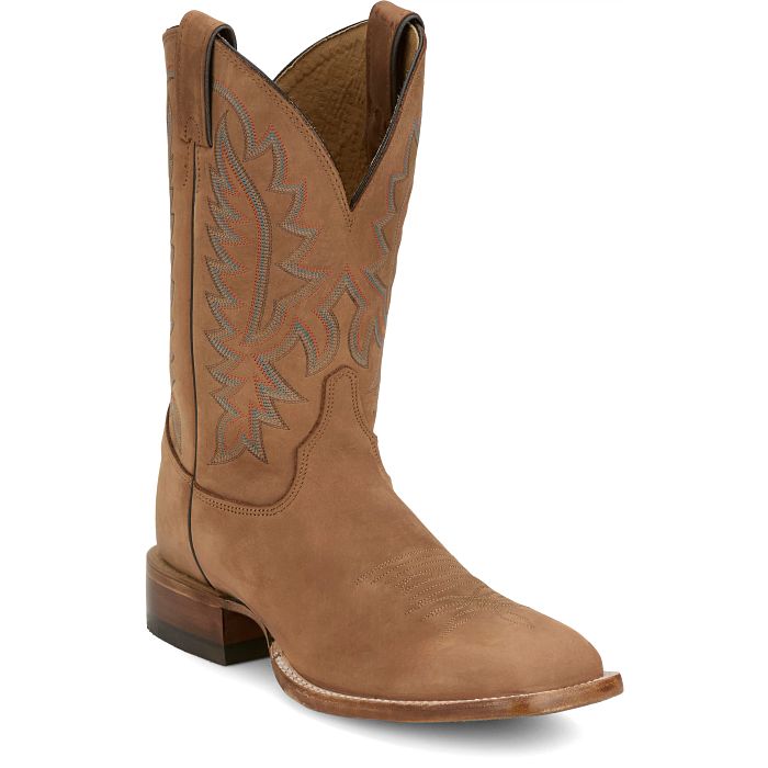 Brown square toe boot