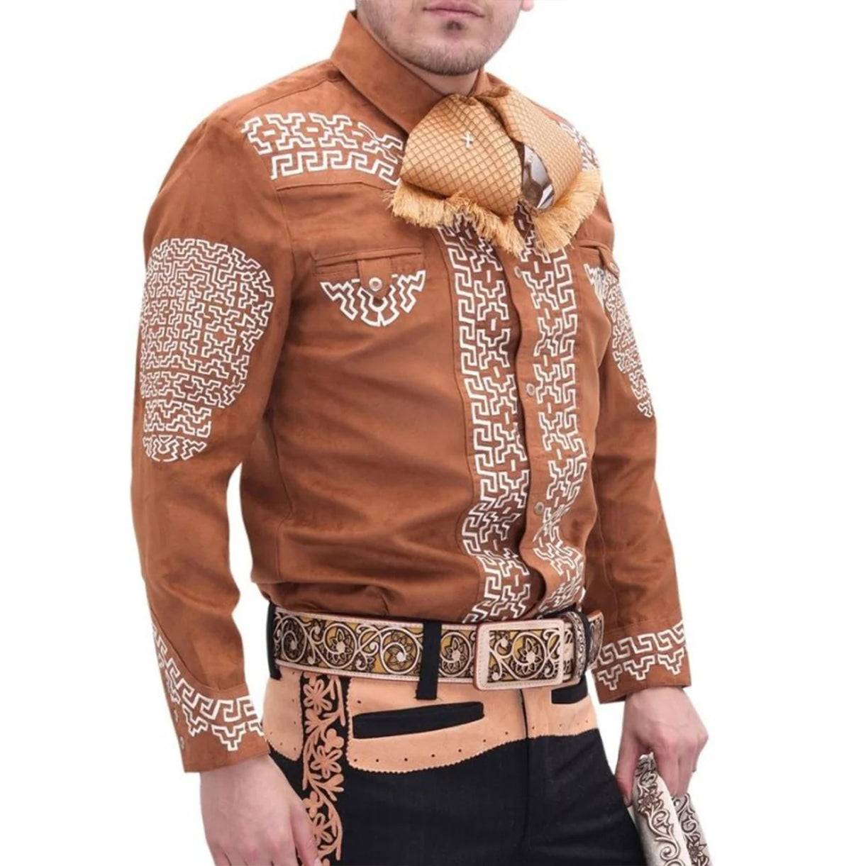 Mens El Dorado Charro Long Sleeve Shirt Beige