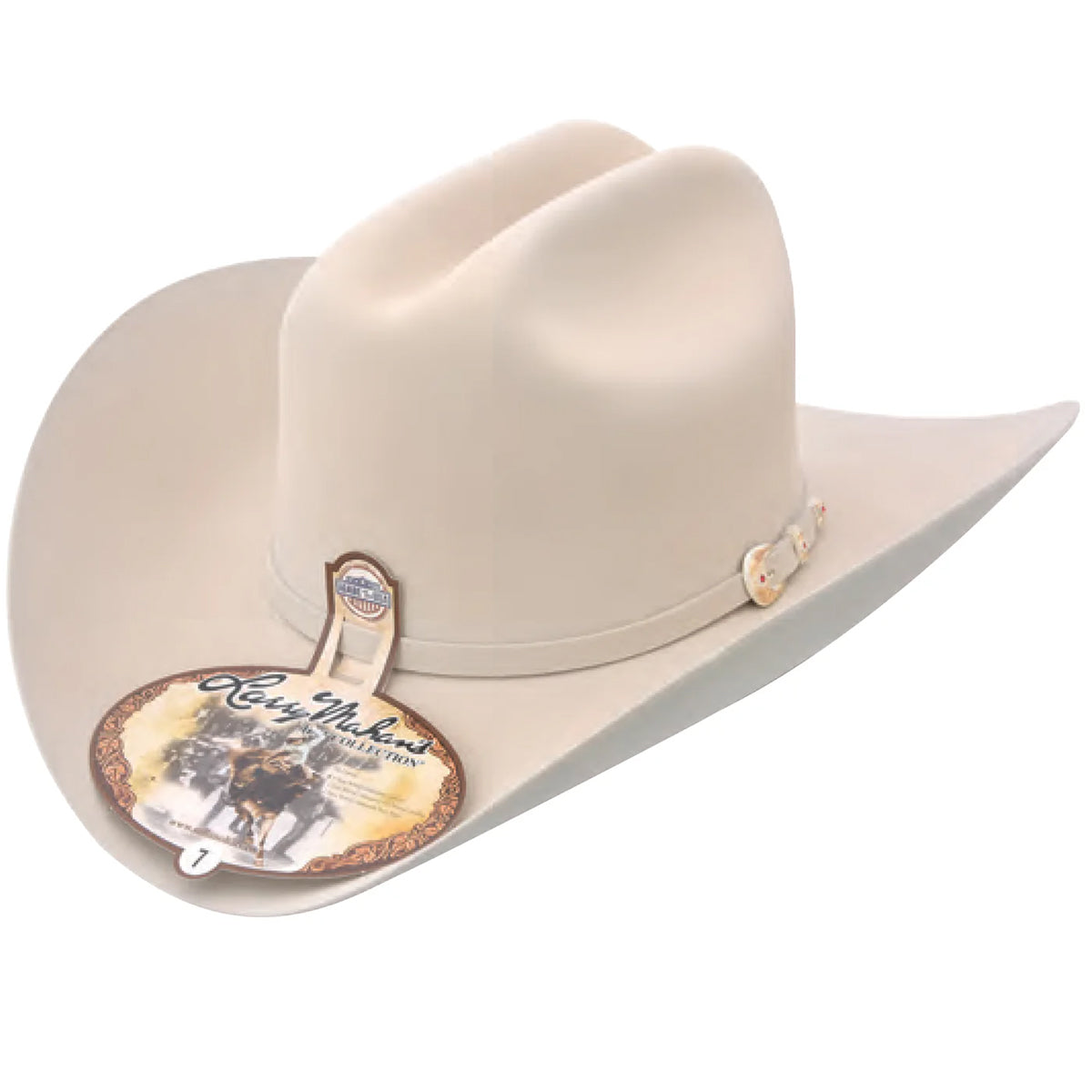 8173 Nature Meets Luxury Platinum Pearl Bush Leather Cowboy Hat (us, Alpha Western Leather Cowboy Hats for Men and Women | Vintage Hats  main image 2