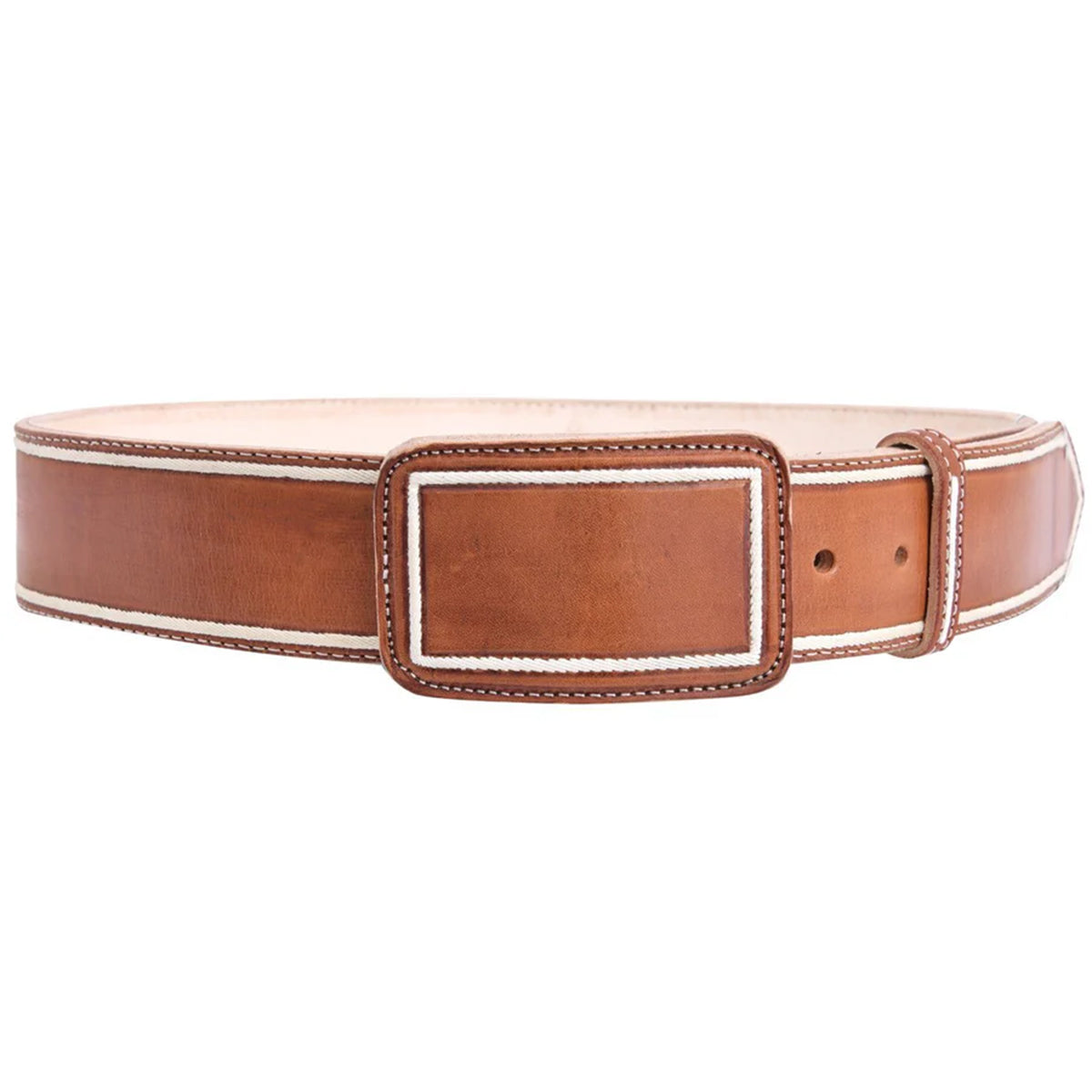 Light brown leather western belt