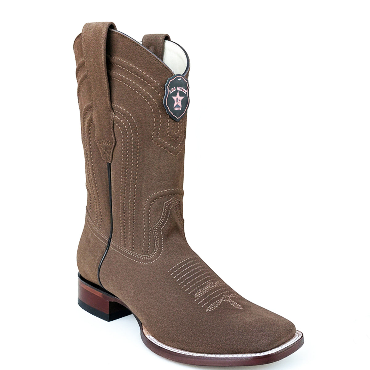 Los Altos Brown Suede Square Toe Boot