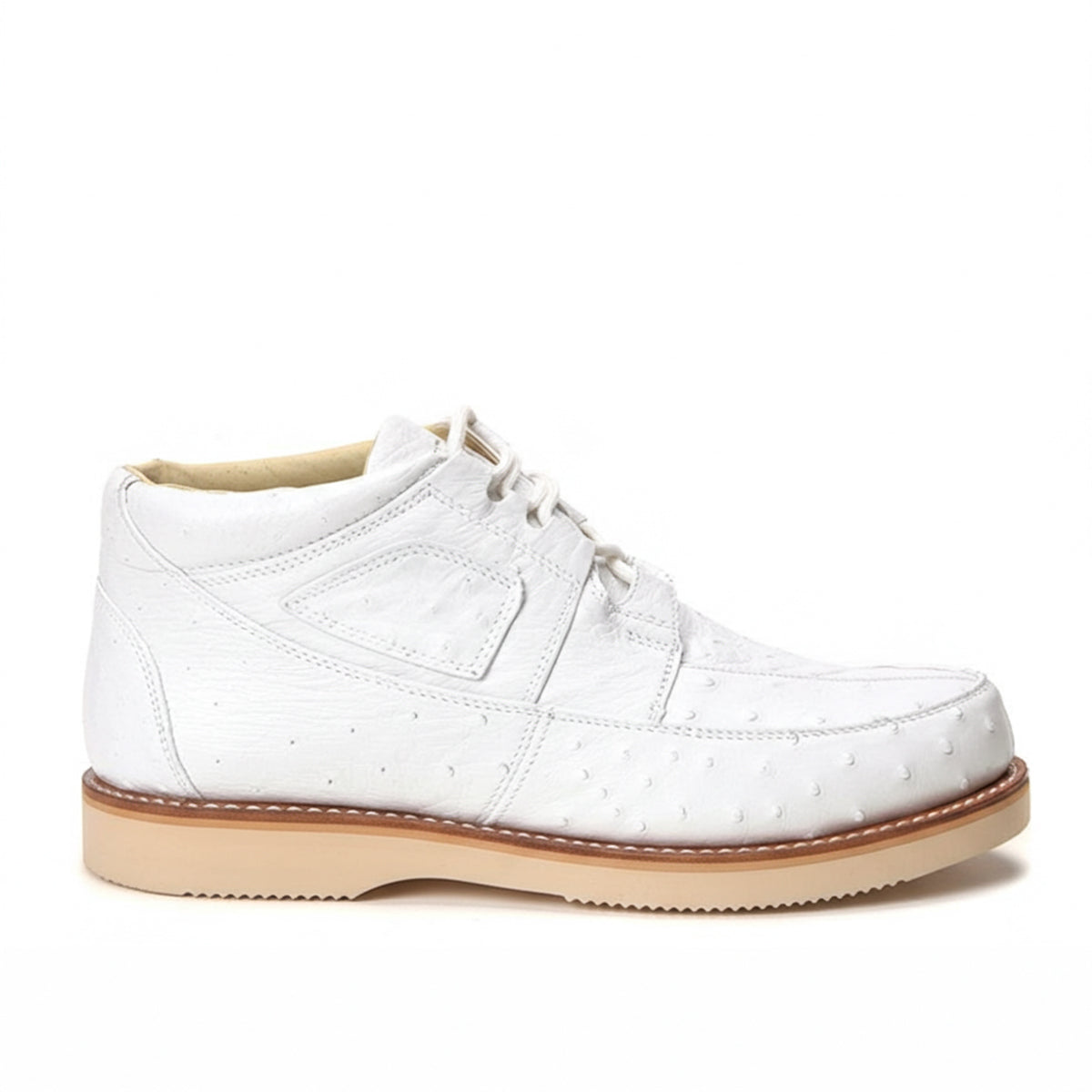 Los Altos White Casual Ostrich Boot