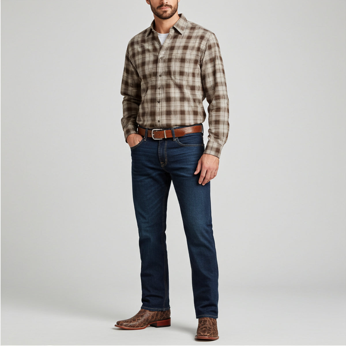 Man wearing Pirarucu boots