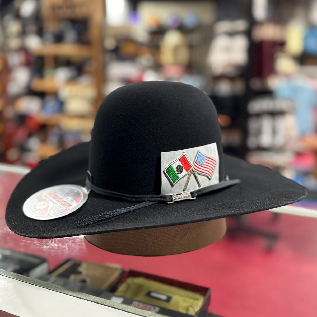 Mexican & American Flag Cowboy Hat Patch