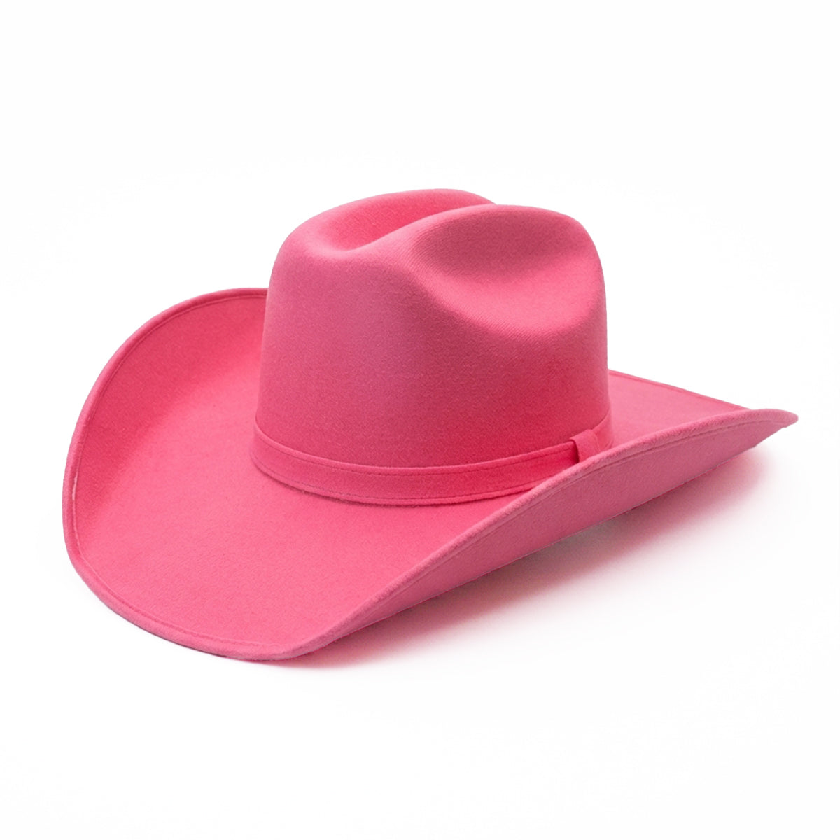 Faux suede pink western hat.