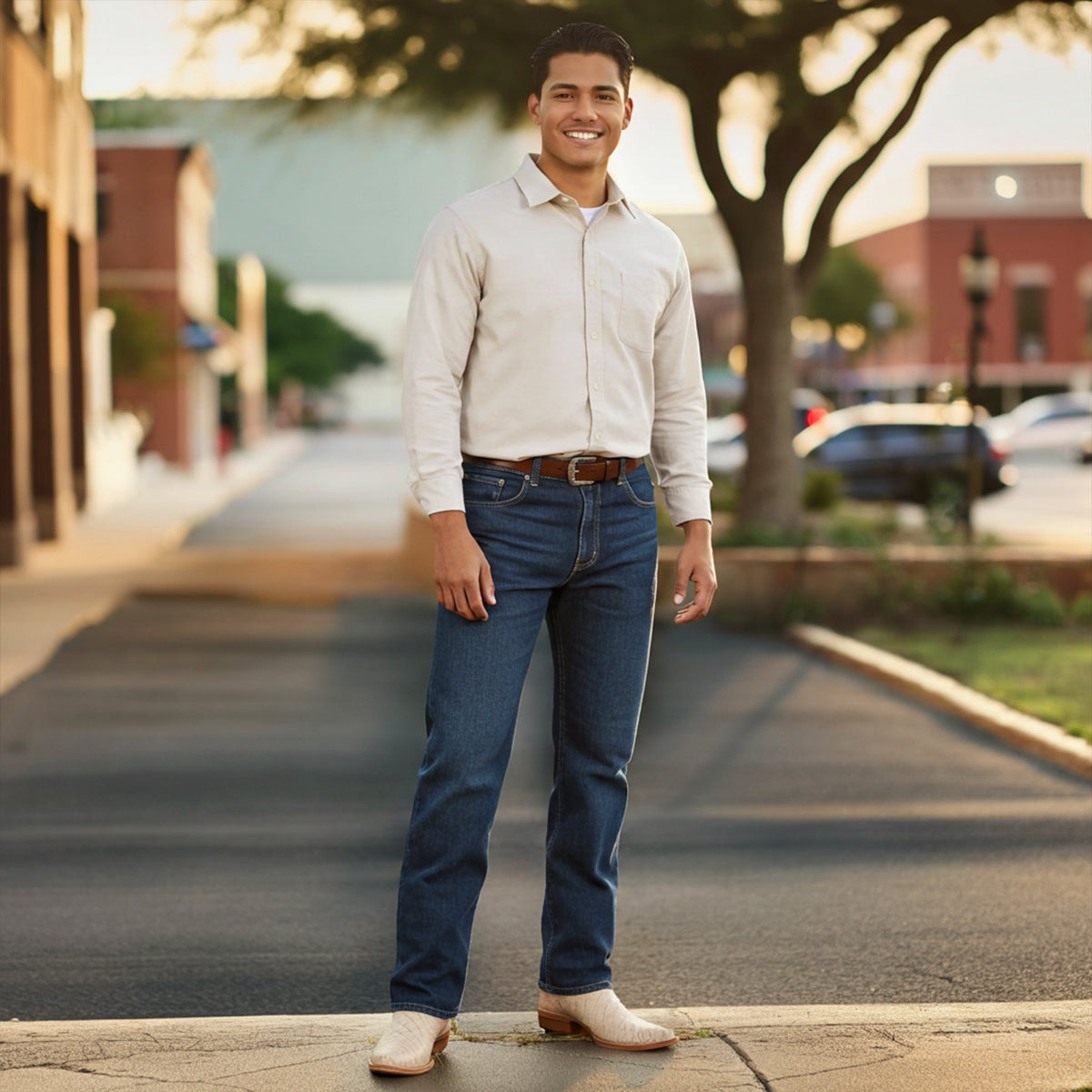 Man wearing Pointy cowboy boots