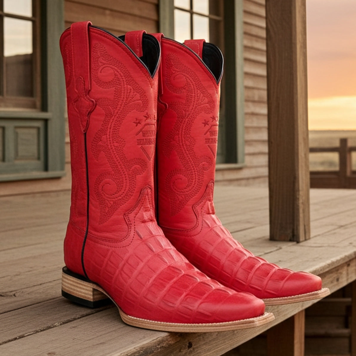 Red western boots