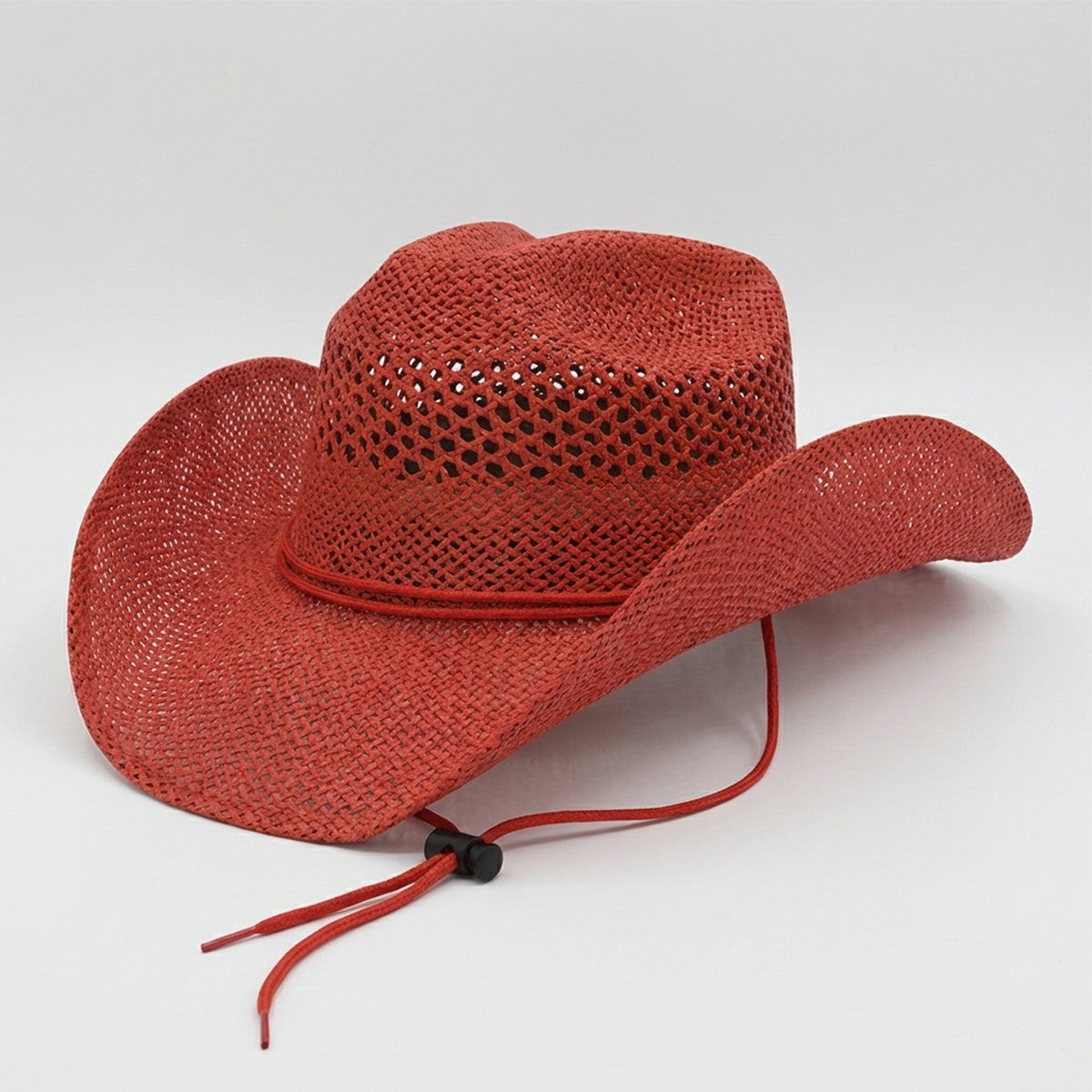 Stone women's red straw cowgirl hat.