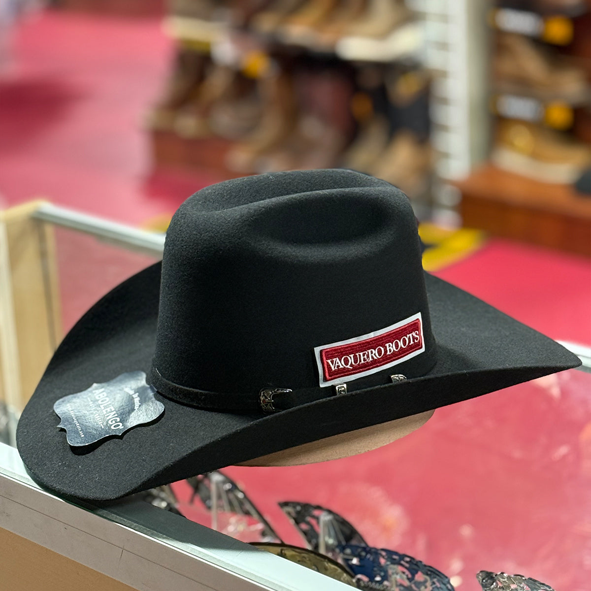 Red Vaquero Boots Hat Patch