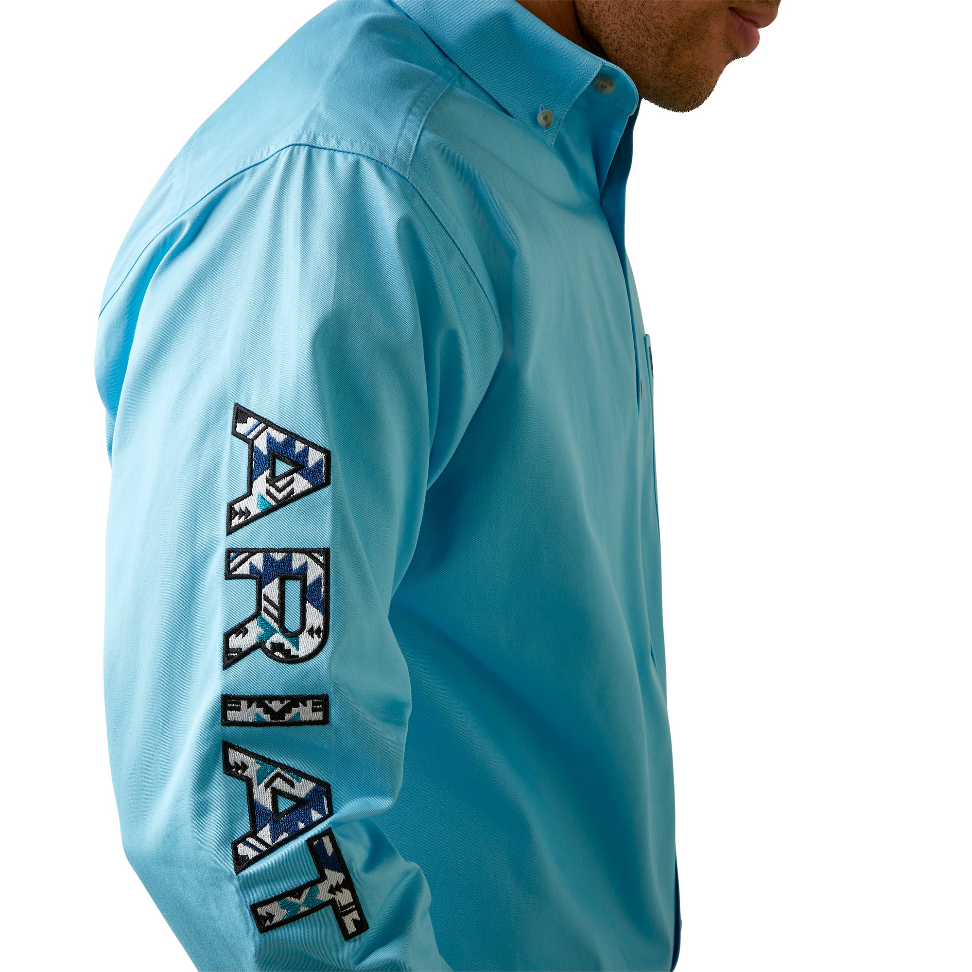 Camisa Ariat manga larga azul