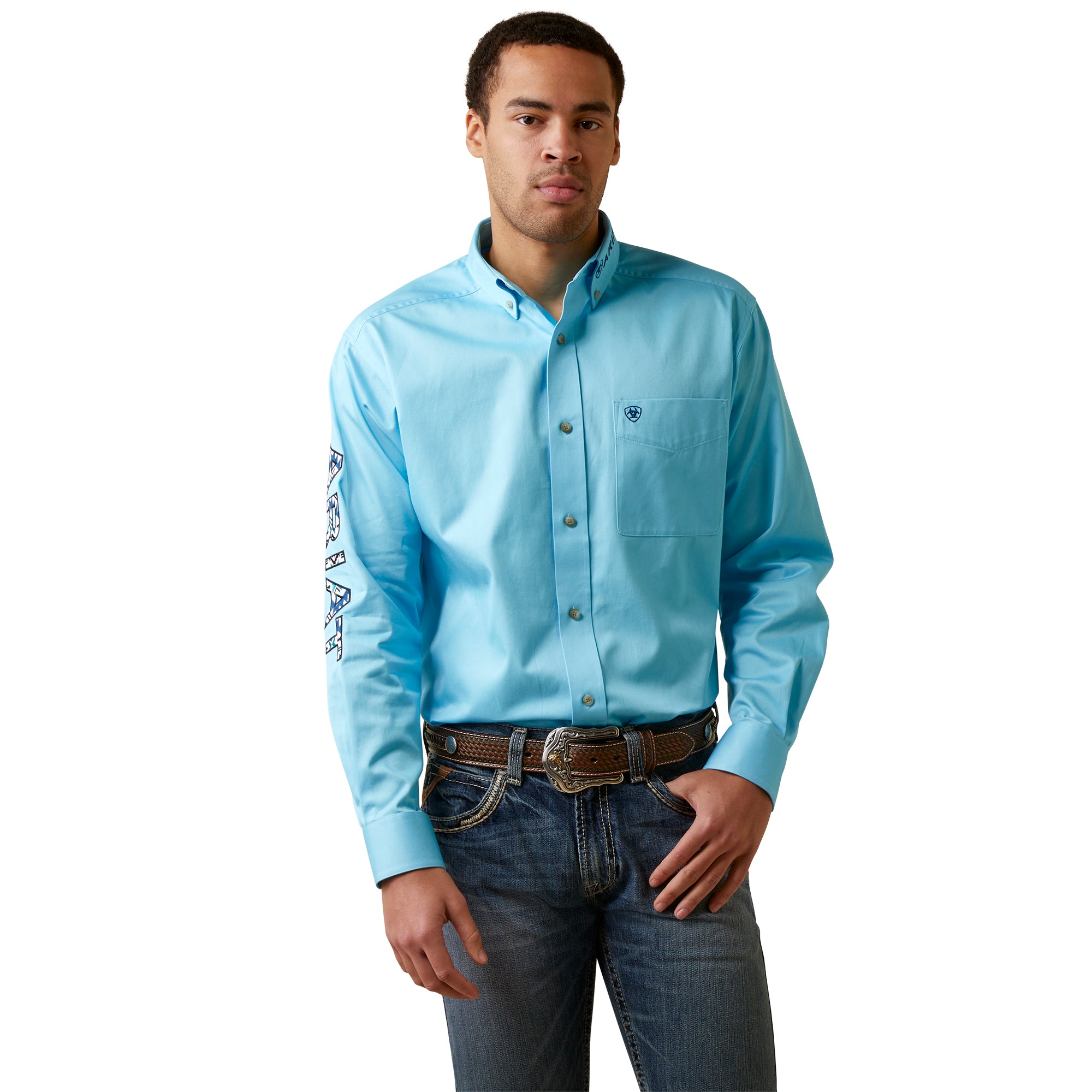 Cenote Aqua Light Blue Ariat Long Sleeve Shirt