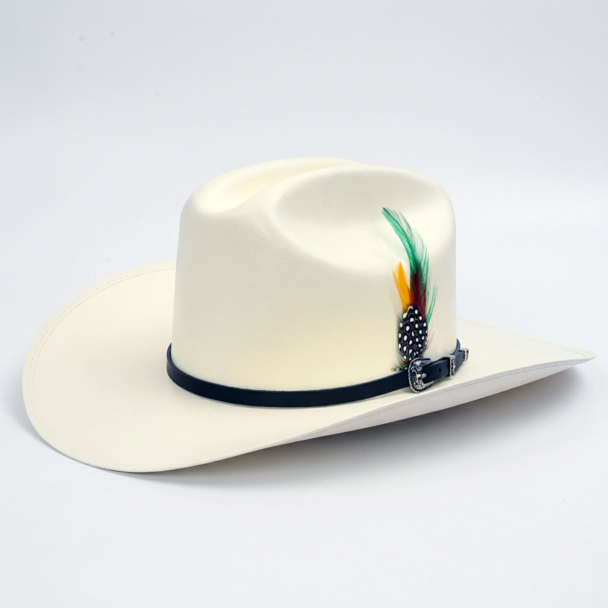 Sombrero Cuernos Chuecos Chaparral 5000x telar copa chica con pluma.