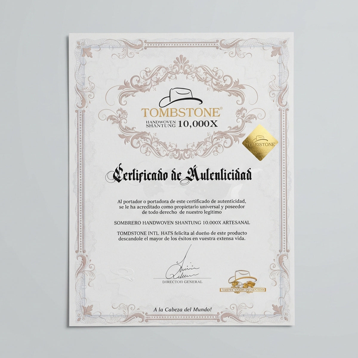 Tombstone 10,000X Chaparral Sinaloa Cowboy Hat Especial Edition