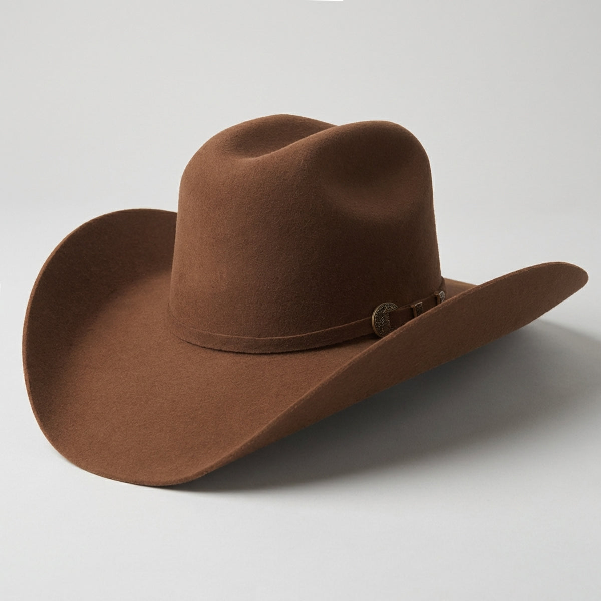 Tombstone Este Oeste pecan brown felt western hat.