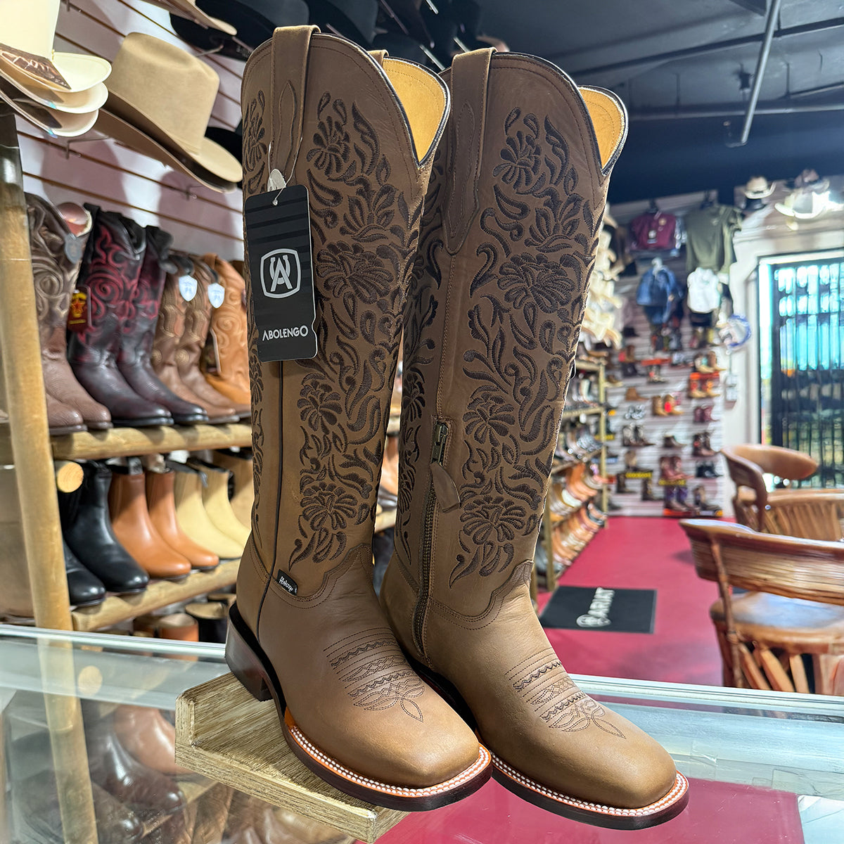 Botas Valencia Cafe Floreadas