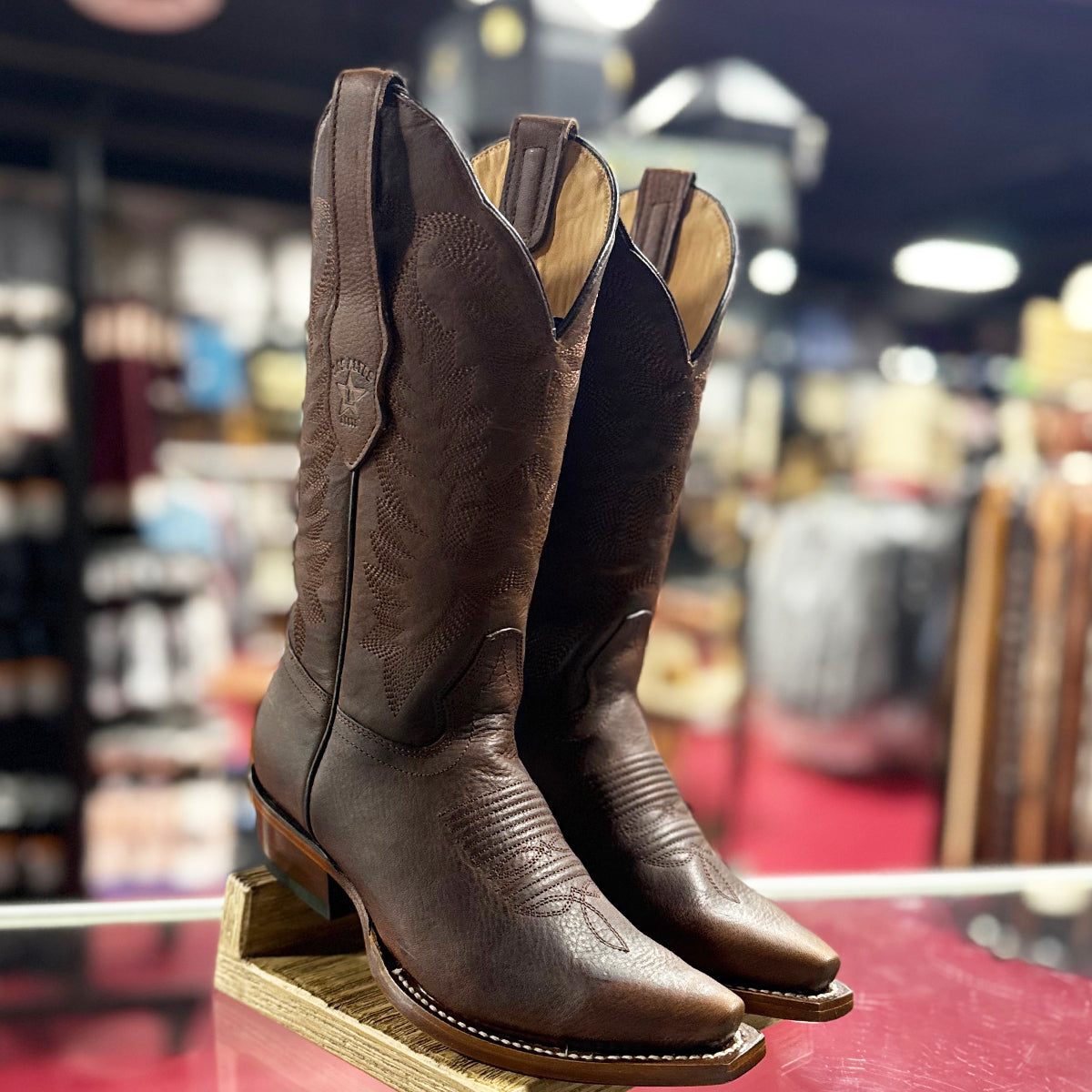 Brown Snip Toe Cowgirl Boots