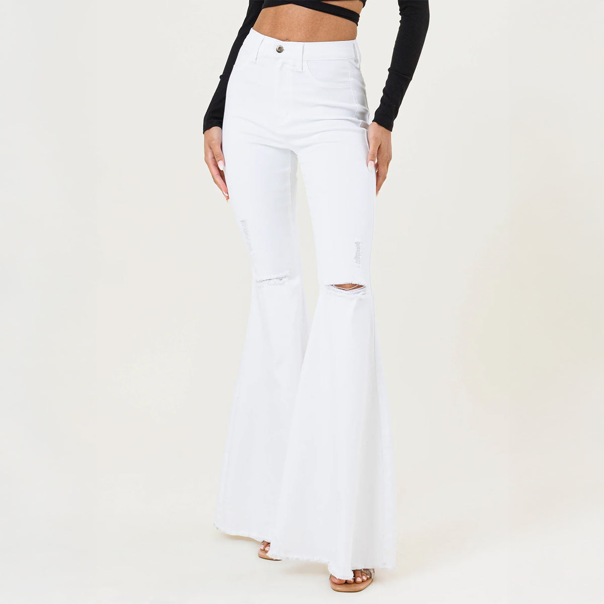 White Denim Flare Jeans