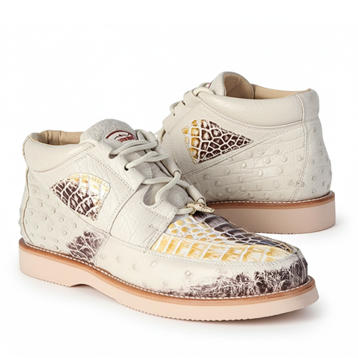 Los Altos Casula Caiman & Ostrich Boot Natural