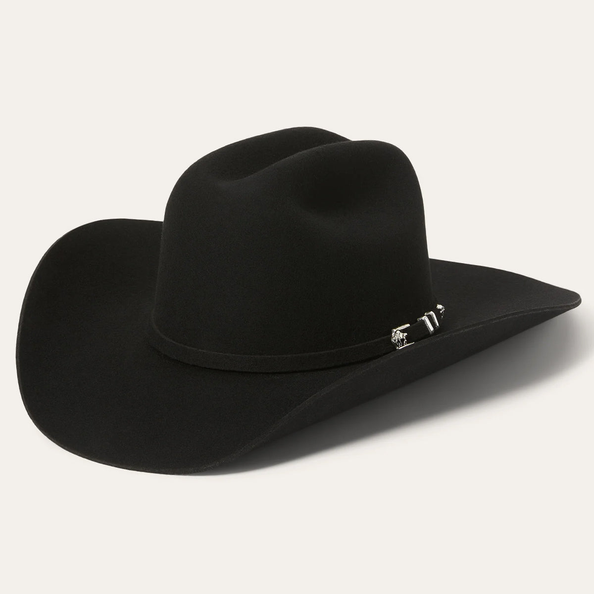 Stetson Apache 4x black felt cowboy hat.