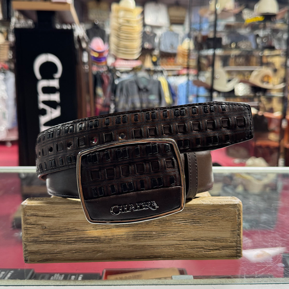 Cuadra men's brown western leather belt.